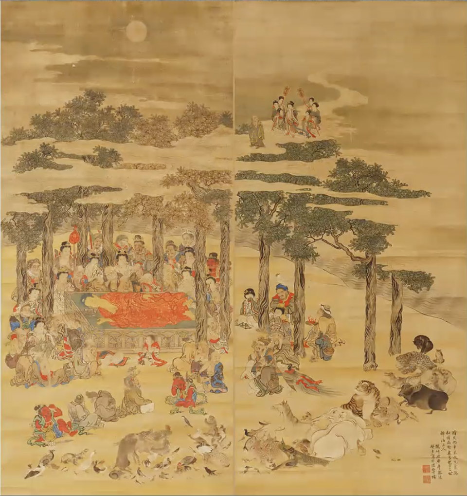 蠣崎波響（かきざき はきょう）が描いた釈迦涅槃図