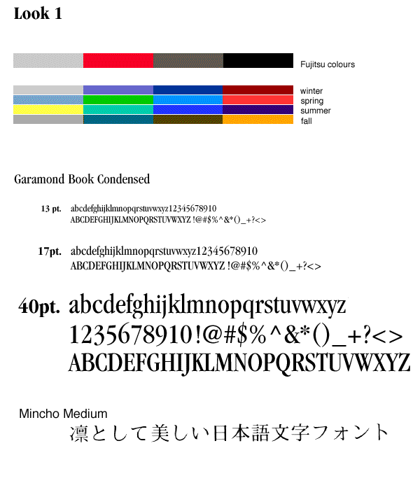 palette and font choice